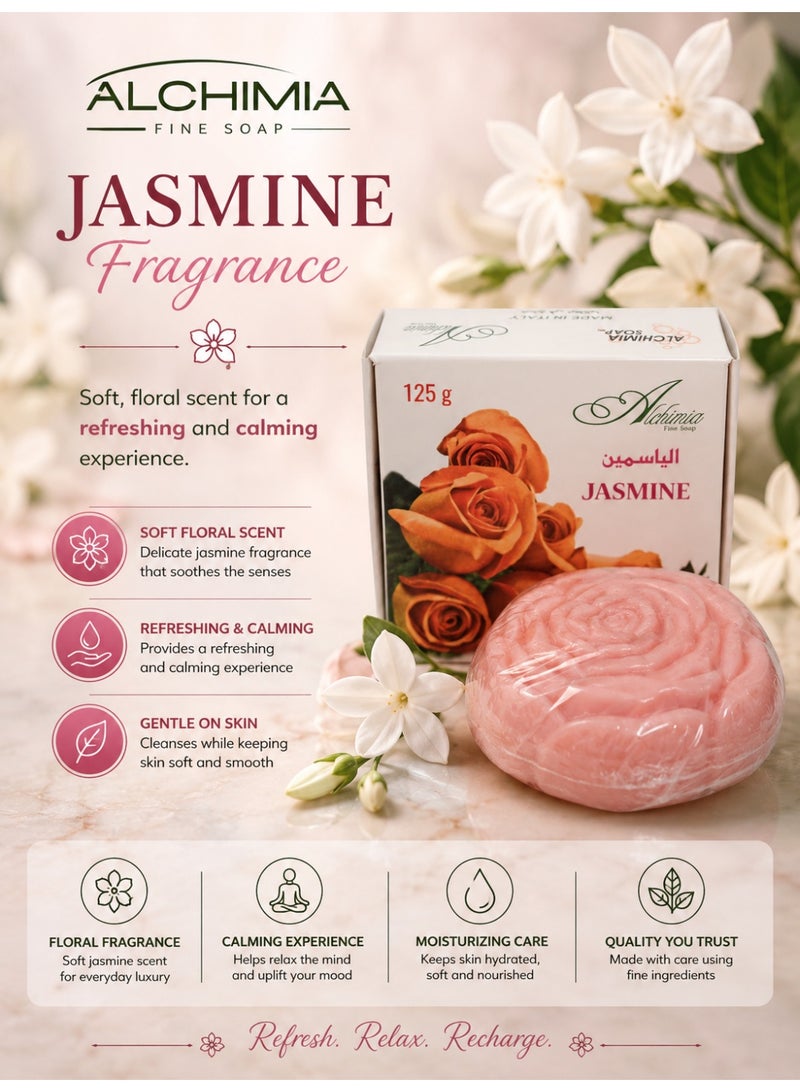 Alchimia Rose Soap Jasmin 125G | Luxury Italian Vegetable Soap with Elegant Jasmine Fragrance | Maintain the skin’s natural softness and hydration | Suitable for all skin types - Image 4
