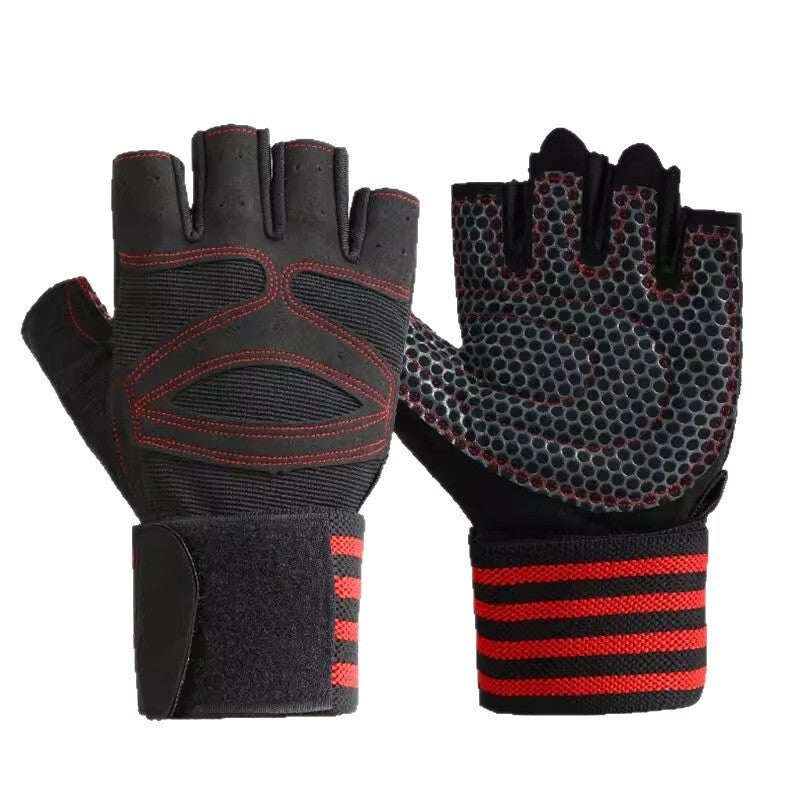 Sports Gloves With Air Cushion Anti Slip Wear Resistant Protection For Fitness Cycling And Outdoor Activities - Image 2