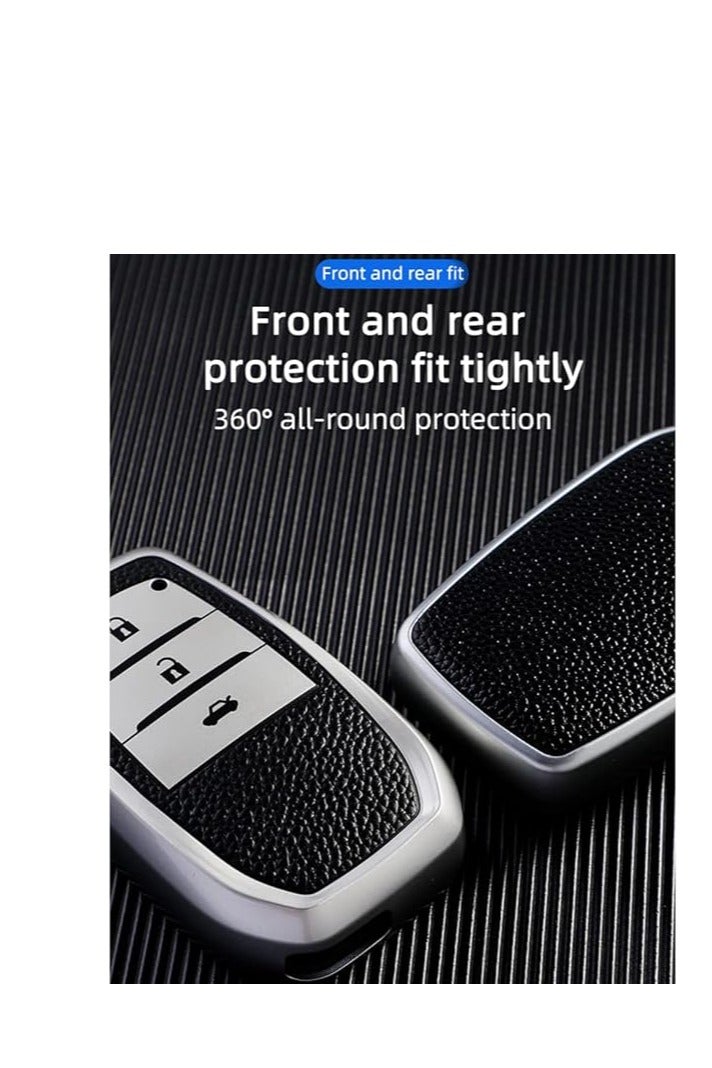 OUYoo يتوافق مع تويوتا Camry2024-2026، فورتونر، هيلوكس، إنوفا كريستا، فورتونر ليجندر، إنوفا هيكروس، لاند كروزر 2B/3B المفتاح الذكي، يأتي مع سلسلة مفاتيح (الفضة). - Image 3