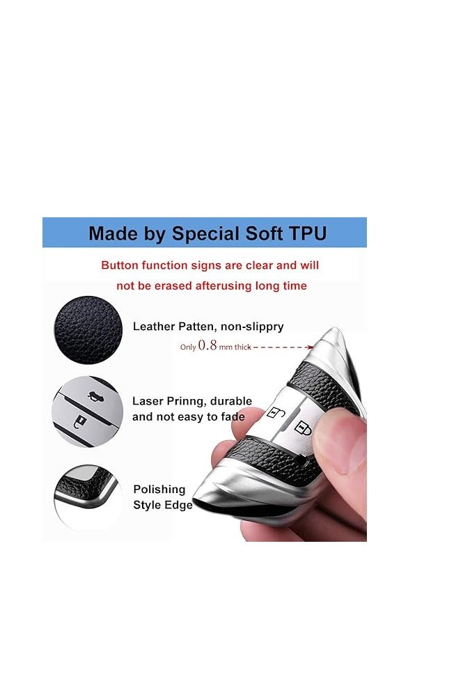 OUYoo يتوافق مع تويوتا Camry2024-2026، فورتونر، هيلوكس، إنوفا كريستا، فورتونر ليجندر، إنوفا هيكروس، لاند كروزر 2B/3B المفتاح الذكي، يأتي مع سلسلة مفاتيح (الفضة). - Image 4