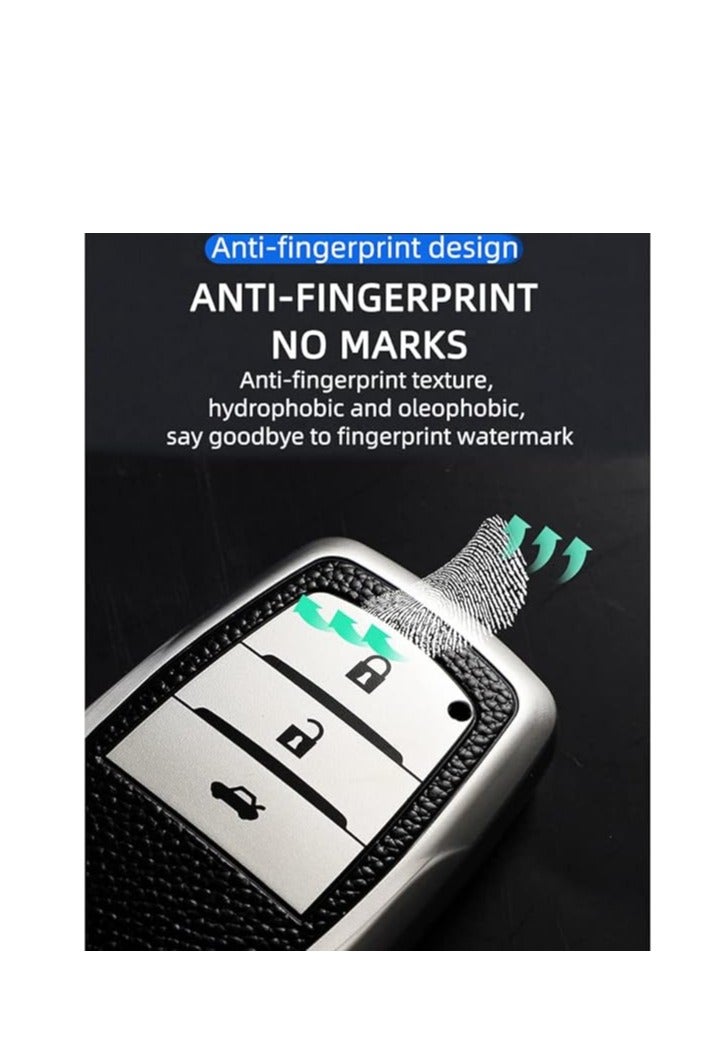 OUYoo يتوافق مع تويوتا Camry2024-2026، فورتونر، هيلوكس، إنوفا كريستا، فورتونر ليجندر، إنوفا هيكروس، لاند كروزر 2B/3B المفتاح الذكي، يأتي مع سلسلة مفاتيح (الفضة). - Image 5