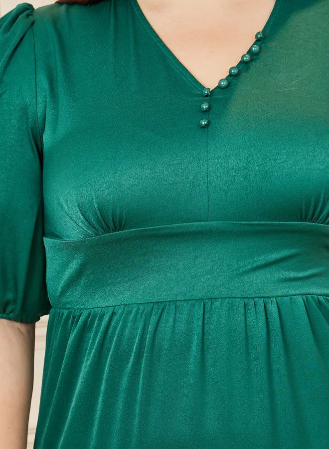 ستايلي Tiered Emerald Dress