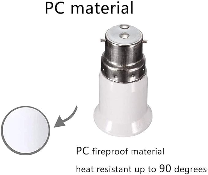 SAWSHIELD B22 to E27 PP Screw Base Socket Lamp Bulb Holder Light Bulb Adapter (Pack Of 5) - Image 4