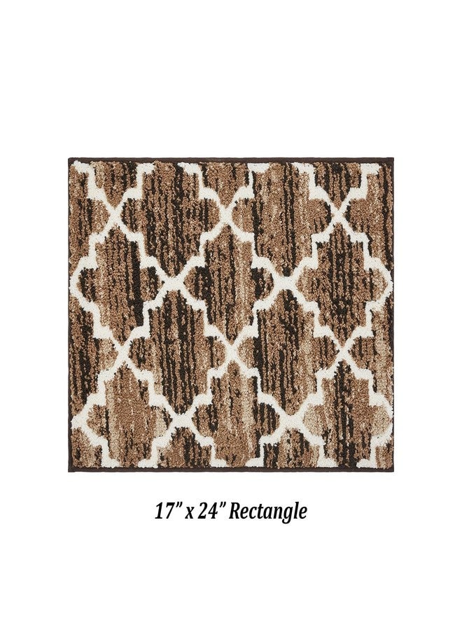 Better Trends Savio Collection 17" x 24" Bath Rug, Non Slip Bath Mat & Washable Bath Rugs, 100% Polyester Premium Bath Floor Mat, Perfect Bath Mats for Bath - Brown Bath Rugs - Image 2