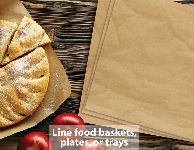 Better Kitchen Products منتجات مطبخ أفضل ورق كرافت ورق دلي، 12" × 12"، أوراق بطانة سلة الطعام المقاومة للدهون، أغلفة ساندويتش مقطعة مسبقًا، حصائر طعام مقاومة للدهون بشكل طبيعي، (200) - Image 4