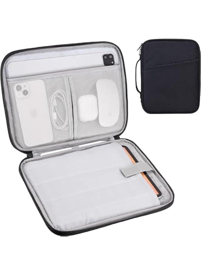 HOOKOR iPad Carrying Case, Padded Protective Travel Tablet Sleeve Bag for iPad Pro 11, iPad 10.9 (10th Gen), iPad Air (5/4th Gen), Galaxy Tab S9/S8 (Black, 12-13 Inch)  - Image 1