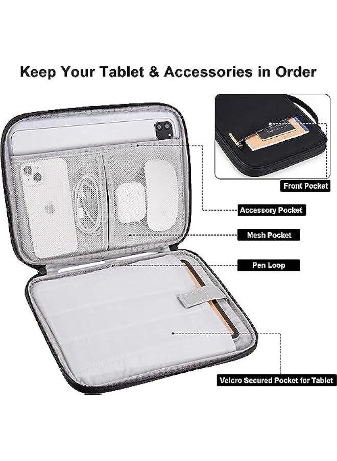 HOOKOR iPad Carrying Case, Padded Protective Travel Tablet Sleeve Bag for iPad Pro 11, iPad 10.9 (10th Gen), iPad Air (5/4th Gen), Galaxy Tab S9/S8 (Black, 12-13 Inch)  - Image 3