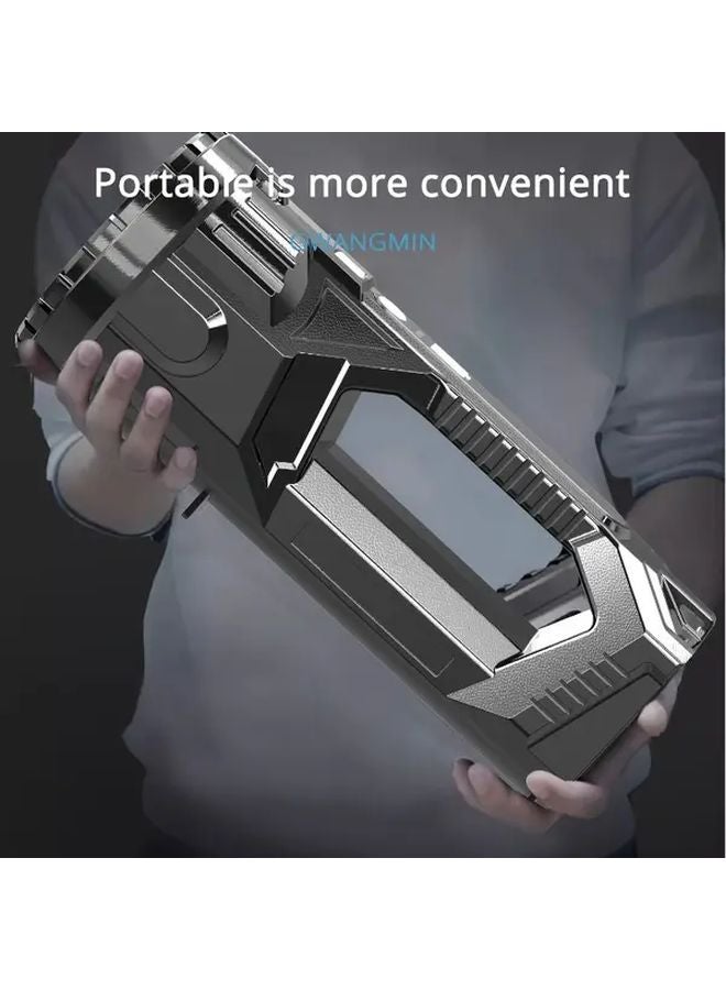 Black Super Bright LED Flashlight USB Rechargeable 1200MAH Long Range Beam Portable for Camping Hiking Emergencies - Image 3