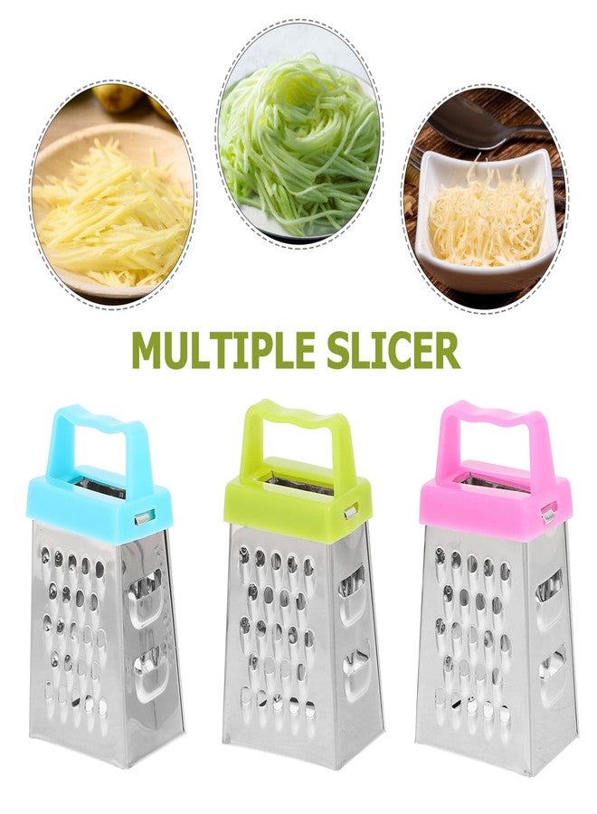 TOPPERFUN 6Pcs Mini Cheese Grater, Small Box Cheese Graters Stainless Steel, Vegetable Food Shredder Lemon Zester with 4 Sides for for Kitchen Garlic Ginger Vegetable Potatoes, Chef Kitchen Too - Image 3
