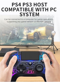 ليوكور مقبض لوحة ألعاب PS4، ضوء RGB، مستشعر جسدي بستة محاور، جيروسكوب اهتزازي، للوحة ألعاب الكمبيوتر/PS4/PS3 اللاسلكية  - Image 4