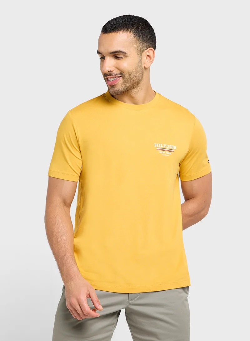 تومي هيلفيغر Global Striped Crew Neck T-Shirt