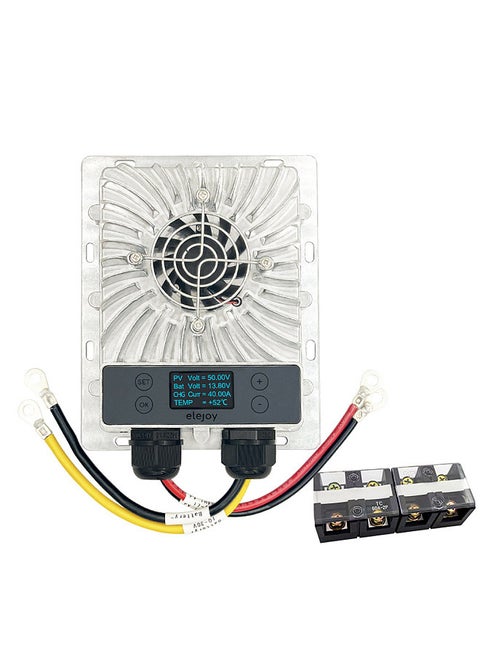 600W MPPT Solar Controller 10-30V Voltage Adjustable with LCD Display Maximum Power Point Tracking Photovoltaic Step-down Controller Adapt to Various Batteries