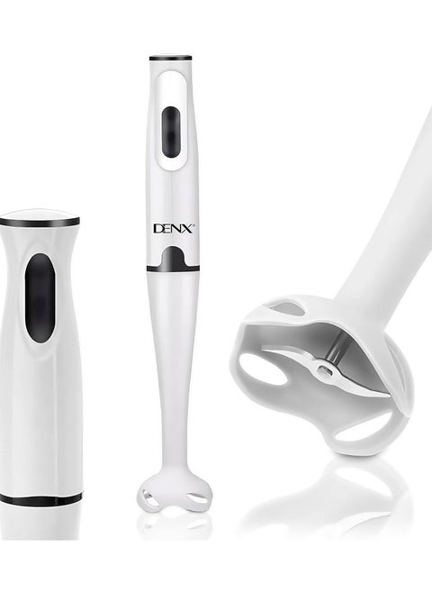 DENX Stick Blender 400W Handheld Electric Blender with Stainless Steel Blades, Portable Grip Stick Mixer Use for Blending, Pureeing, Whipping, and Mixing Soups, Smoothies, Sauces, and More, DX2012