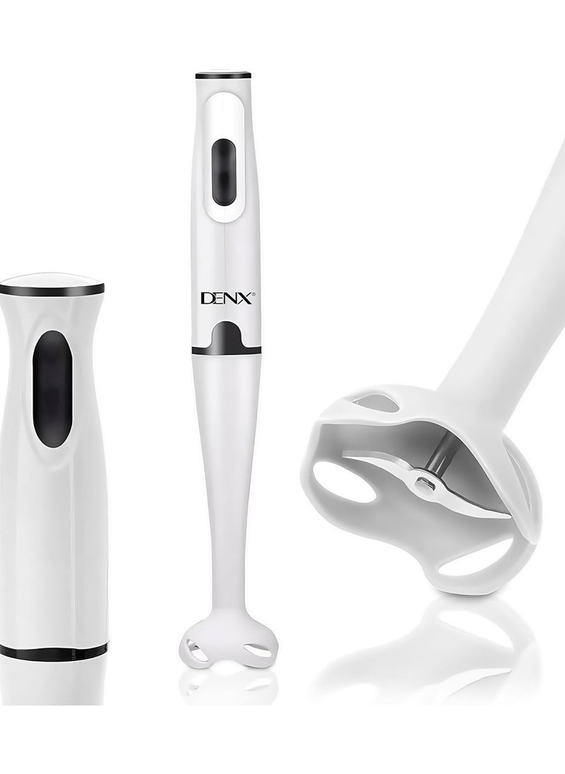 DENX Stick Blender 400W Handheld Electric Blender with Stainless Steel Blades, Portable Grip Stick Mixer Use for Blending, Pureeing, Whipping, and Mixing Soups, Smoothies, Sauces, and More, DX2012