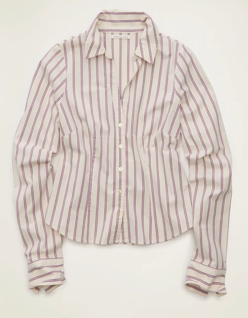American Eagle AE Fitted Button-Up Shirt