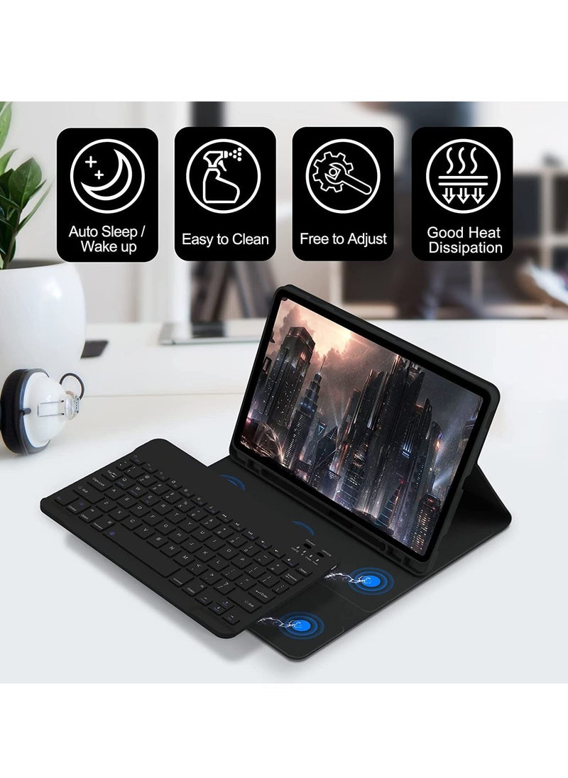 General - The Arabic and English keyboard case is compatible with the Galaxy Tab S9Plus S9FE Plus S9ultra S9 S9FE slim case with pen slot and detachable wireless Bluetooth keyboard - Image 1
