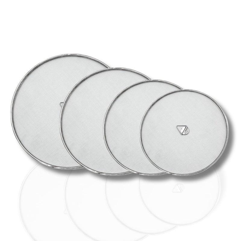 NSVL Stainless Steel Food Cover Net Lid, 304 Food Grade, Set of 4, Silver  - Image 1