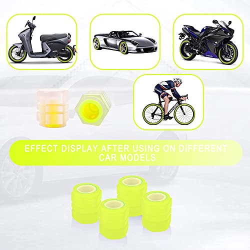 Careflection || Luminous Wheels Cap Tire Valve Stem, Glow Luminous at Night, Air Caps Cover Fluorescent, Illuminated Auto Car Wheel Valve Stem Caps Cover for SUV, Motorcycles, Truck (8 PCS, Yellow) - Image 5