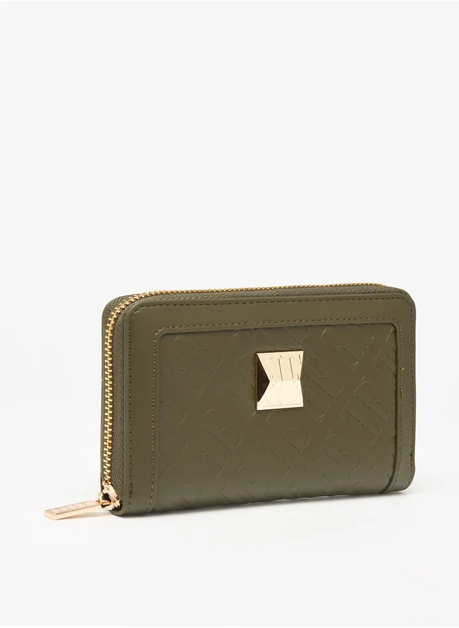 ايل Women's Monogram Embossed Zip Around Wallet