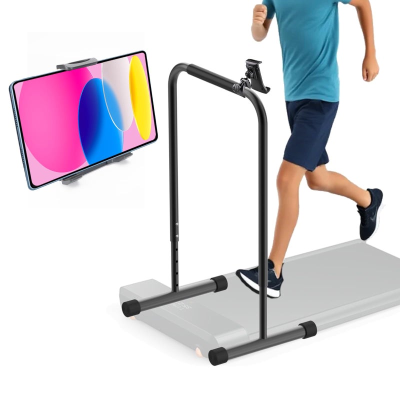 TEITEAI Handle Bar for Walking Pad Only, with Phone Holder, Suitable for Models 20+ Walking Pad, 19.7in Wide, Adjustable Handrail Height (Max 43.3in), Non-Slip Feet, Easy to Assemble, Stable Design, Black - Image 2
