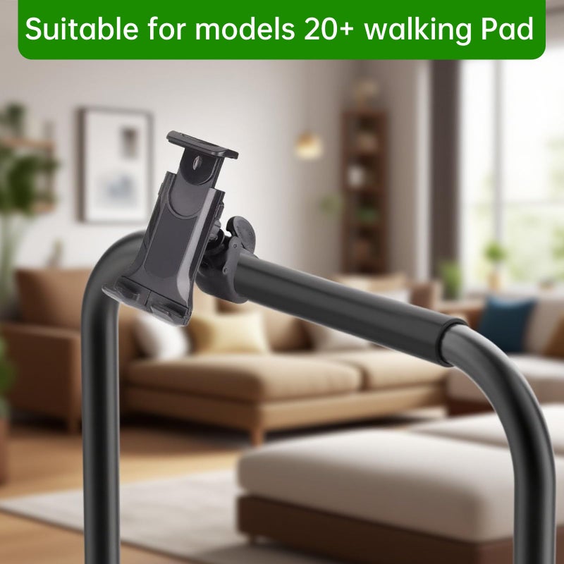 TEITEAI Handle Bar for Walking Pad Only, with Phone Holder, Suitable for Models 20+ Walking Pad, 19.7in Wide, Adjustable Handrail Height (Max 43.3in), Non-Slip Feet, Easy to Assemble, Stable Design, Black - Image 3