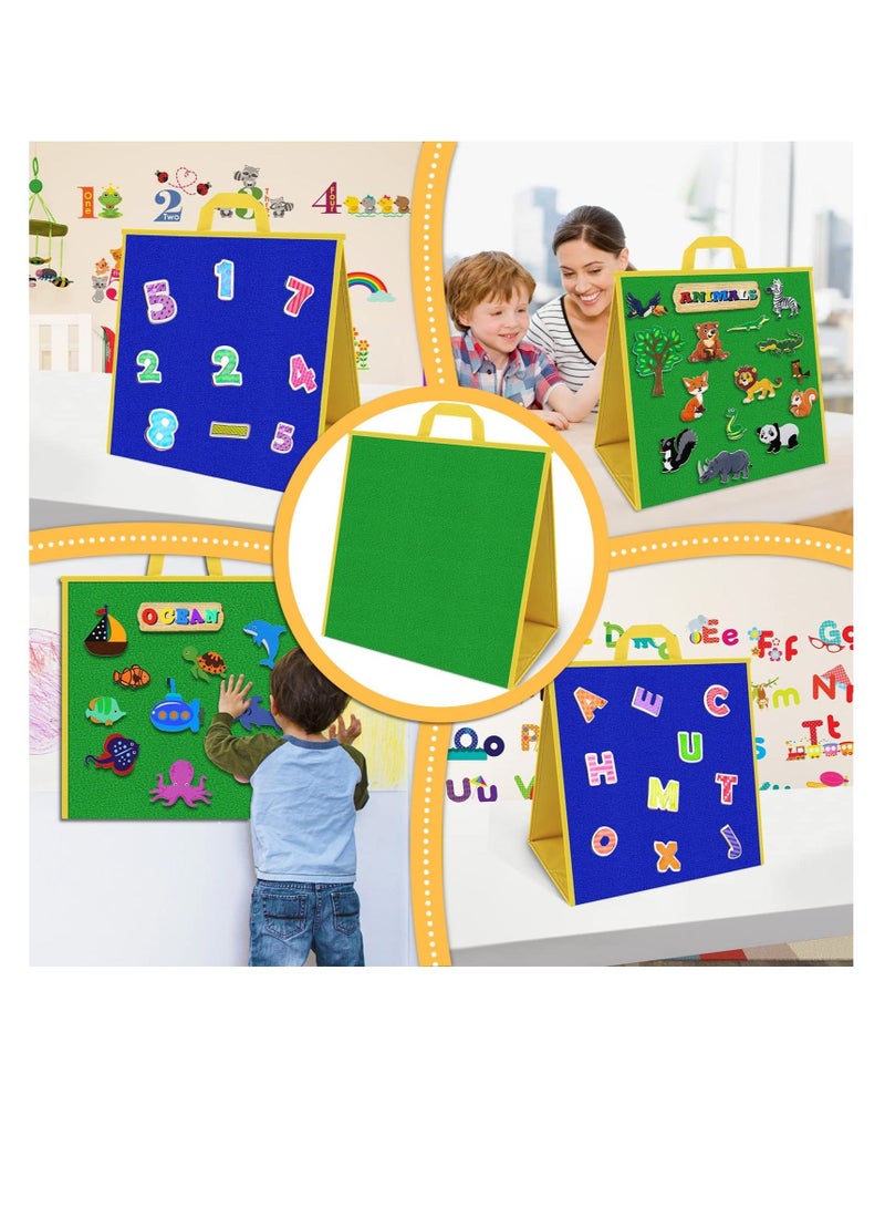 Foldable Felt Board for Toddlers, Flannel Board Stories, Preschool Early Farm Animal Story Learning, Double Sided Felt Story Board, Reusable Wall Hanging Gift for Kid(Freestanding Felt Board)  - Image 5