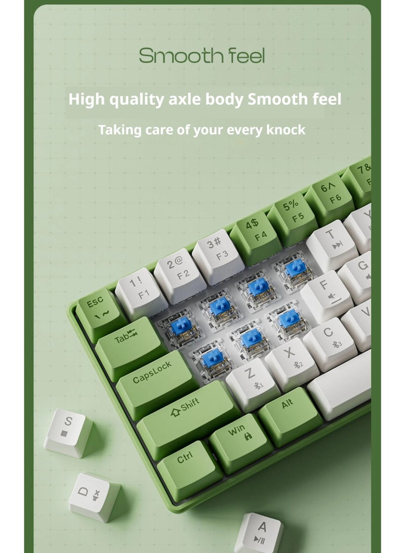 Eweadn G61 Wireless, Bluetooth & Wired Gaming Mechanical Keyboard - Rainbow LED Lighting - Anti-Ghosting, Detachable USB-C, Double-Shot Keycaps, 61 Keys Ultra-Compact - Image 4