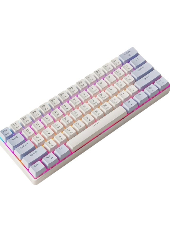 Eweadn G61 Wireless, Bluetooth & Wired Gaming Mechanical Keyboard - Rainbow LED Lighting - Anti-Ghosting, Detachable USB-C, Double-Shot Keycaps, 61 Keys Ultra-Compact - Image 2