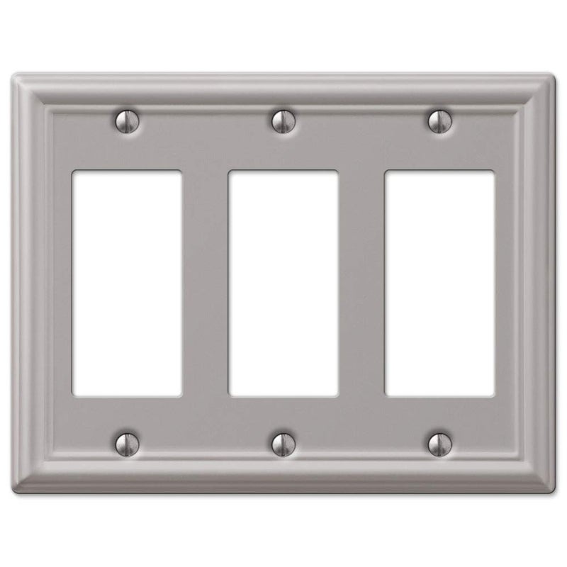 Amerelle 149RRRBN Triple Rocker-GFCI Wallplate, Brushed Nickel - Image 5