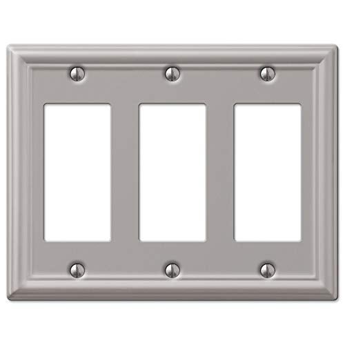 Amerelle 149RRRBN Triple Rocker-GFCI Wallplate, Brushed Nickel - Image 1