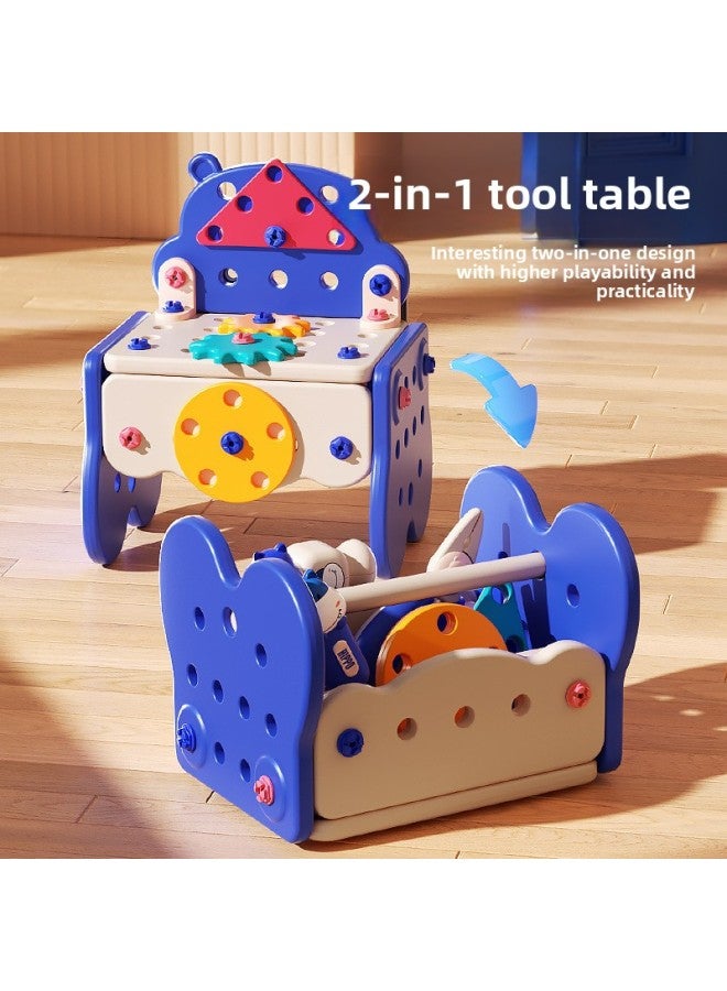 Children's Repair Toolbox Assembly Disassembly Assembly Screwdriver Suit Baby Boy Play Home Educational Toys-Color:Blue [82-piece Set]  - Image 5
