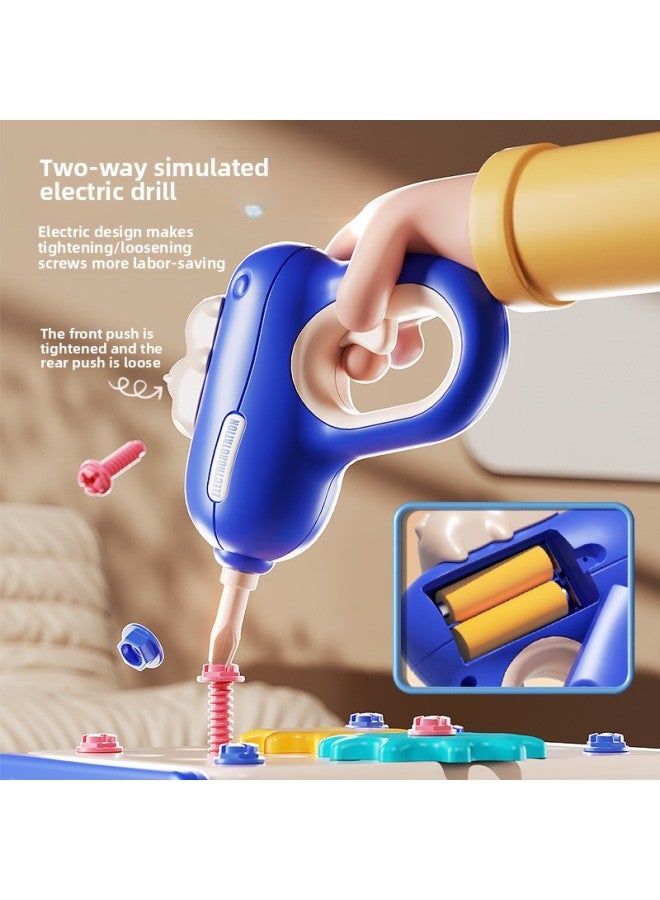 Children's Repair Toolbox Assembly Disassembly Assembly Screwdriver Suit Baby Boy Play Home Educational Toys-Color:Blue [82-piece Set]  - Image 4