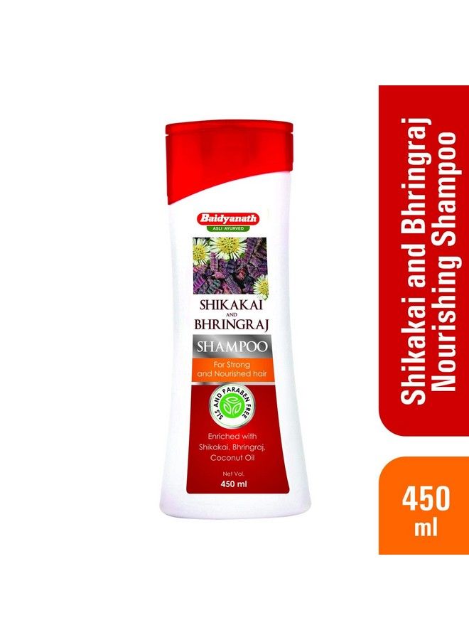 Baidyanath شامبو مغذي من شيكاكاي وبرينجراج | شامبو قوي للشعر | زيت جوز الهند | 450 مل خالي من الكبريتات والبارابين - Image 4
