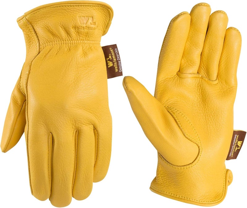 WELLS LAMONT Men's Extra Large Deerskin Full Leather Driving Gloves in Gold - Image 1