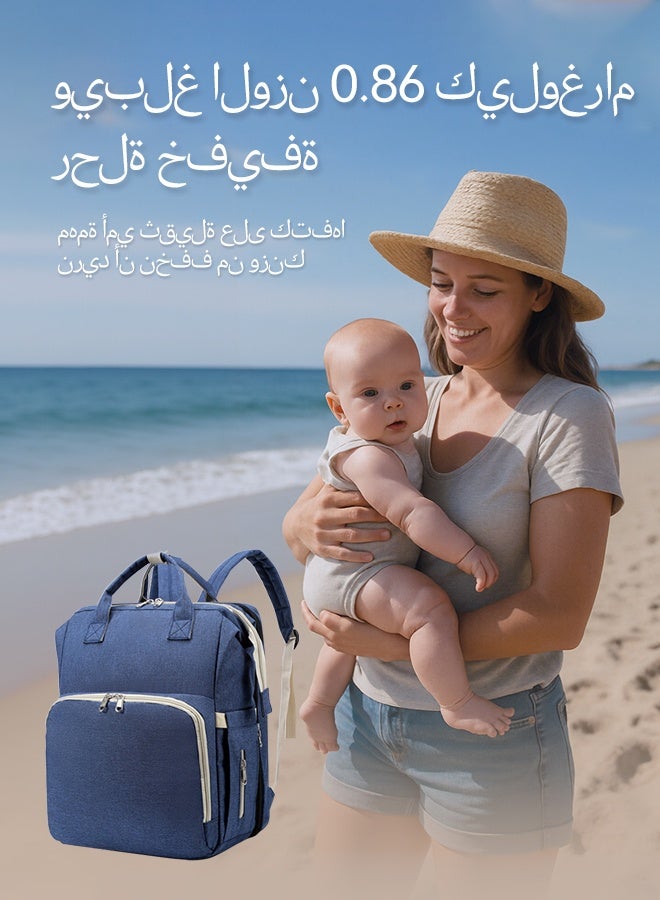 أيلا حقيبة حفاضات الأطفال الظهر، حفاضات متعددة الوظائف تغيير محطة للأولاد الفتيات في الهواء الطلي والسفر، هدايا استحمام الرضع، السعة الكبيرة، 900 د أكسفورد، USB بورت - Image 3