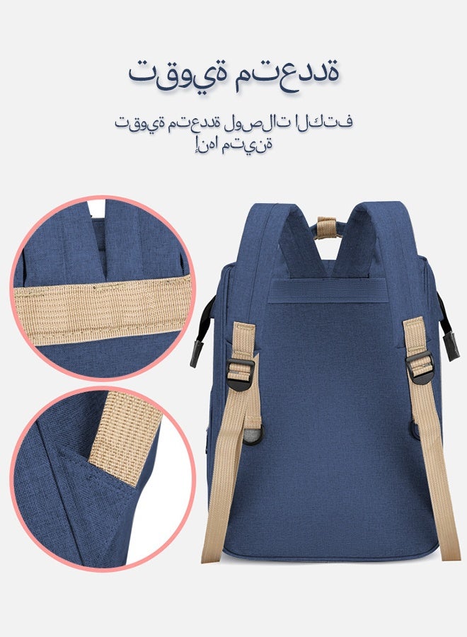 أيلا حقيبة حفاضات الأطفال الظهر، حفاضات متعددة الوظائف تغيير محطة للأولاد الفتيات في الهواء الطلي والسفر، هدايا استحمام الرضع، السعة الكبيرة، 900 د أكسفورد، USB بورت - Image 5