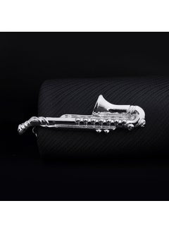 Generic Creative Gold Tie Clip Elegant Accessory for Men J0104 silver Saxophone 