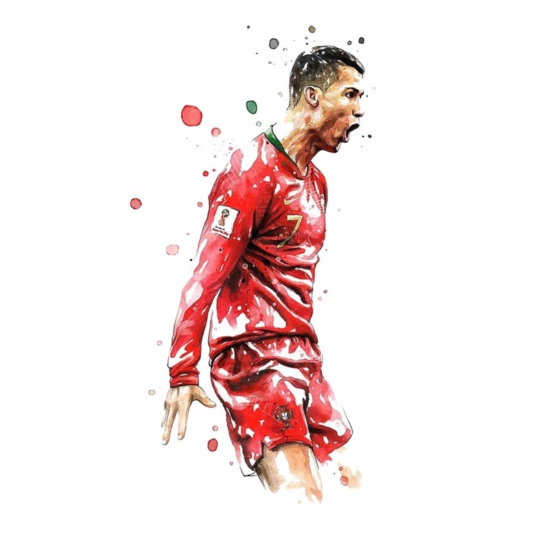 Sticker Yard Ronaldo Vinyl Wall Sticker for Living Room/Bedroom/Office and All Decorative Wall Stickers Size 35X63CM - Image 1