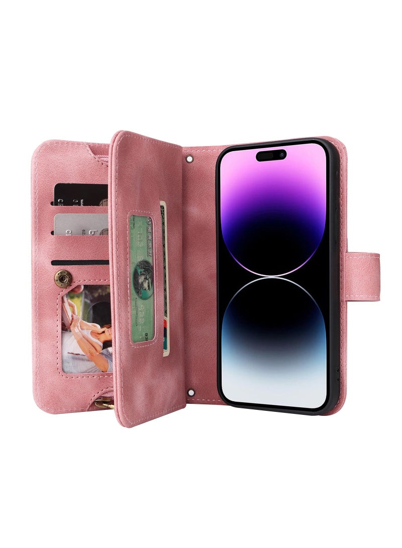 Suteni Flip Cover Leather Protective Hidden Card Slots Phone Case for iPhone - Image 3