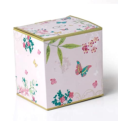 Eplze YBK Tech Euro Style Porcelain Tea Cup Coffee Mug with Lid for Breakfast Home Kitchen (((Butterflies Pattern) (Pink))) - Image 5