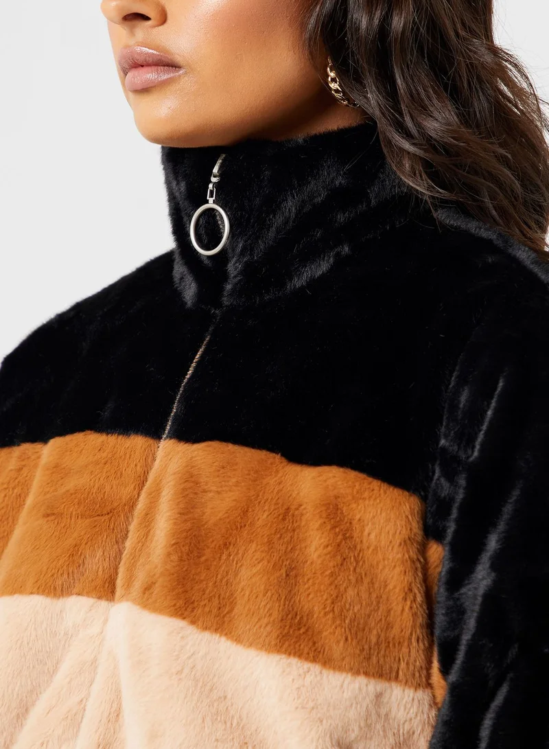 FOREVER 21 Colorblock Crop Jacket