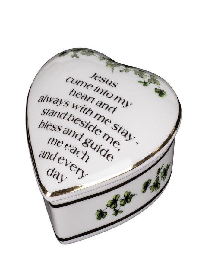 CBE Porcelain Irish Shamrock Jewelry Keepsake Box (First Communion Box) - Image 1