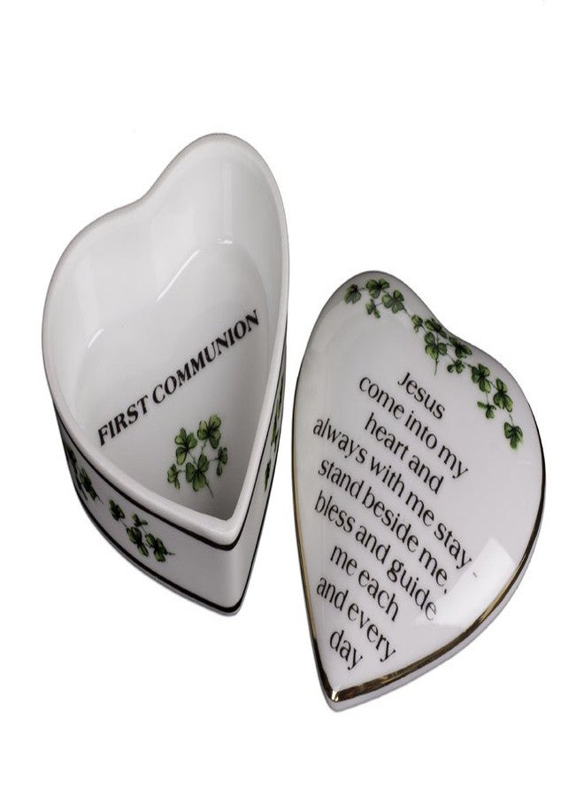 CBE Porcelain Irish Shamrock Jewelry Keepsake Box (First Communion Box) - Image 2