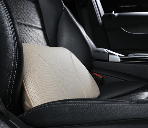 POKSRI Genuine Leather Lumbar Support PillowBack Pain Relief Cushionfits Tightly Around WaistReal CowhideMemory Foamfit Car DriveOffice ChairRest seatImprove PosturePortable155Lx 87H - Image 3