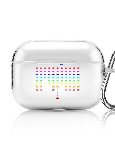 Classic Clear printed Case for Apple AirPods Pro 2nd Generation Thin Transparent Cover [Designed for Apple AirPods Pro 2nd Generation] - Space Invader