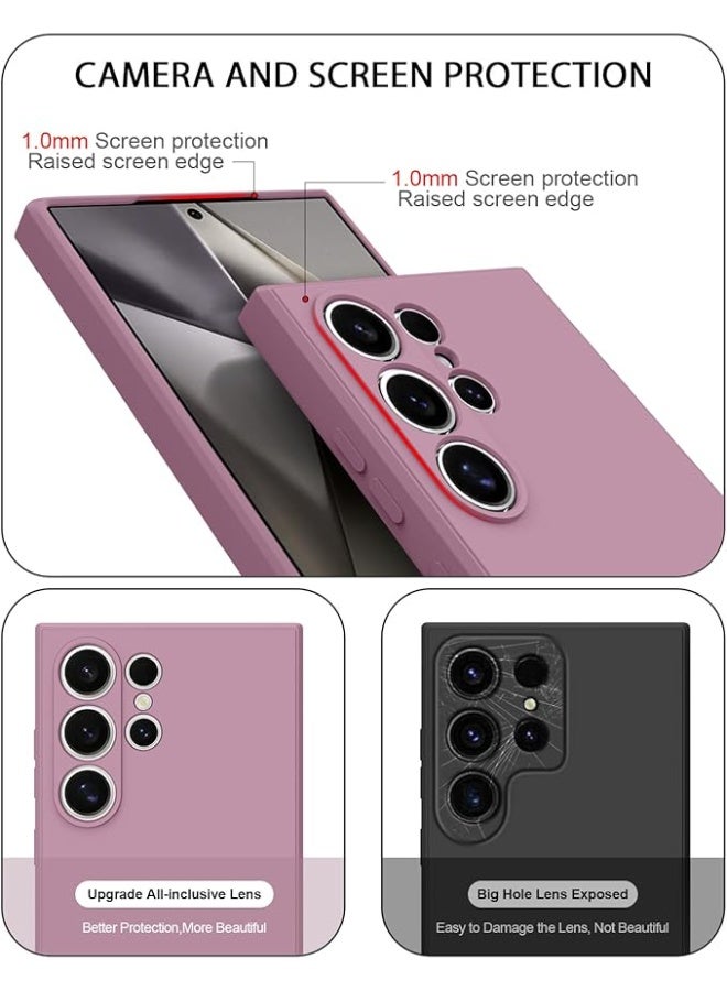 Lynacz Original Soft Silicone Cases for Samsung Galaxy S25 Ultra 5G,[Military Grade Drop Protection] [Anti-Scratch Microfiber Lining] Shockproof Slim Cover for Samsung Galaxy S25 Ultra (Rose Purple) - Image 5