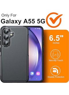 لحافظة هاتف Samsung Galaxy A55 5G، حافظة هاتف Samsung A55 5G ذات الحماية العسكرية بطول 10 أقدام مع حامي شاشة زجاجي مقوى، مقاومة للصدمات ومضادة للانزلاق ونحيفة بشكل فائق لهاتف Galaxy A55 5G - pzsku/ZCCEF044329616428EC13Z/45/_/1718615652/397507fa-6b50-4740-a834-0d2243b55491