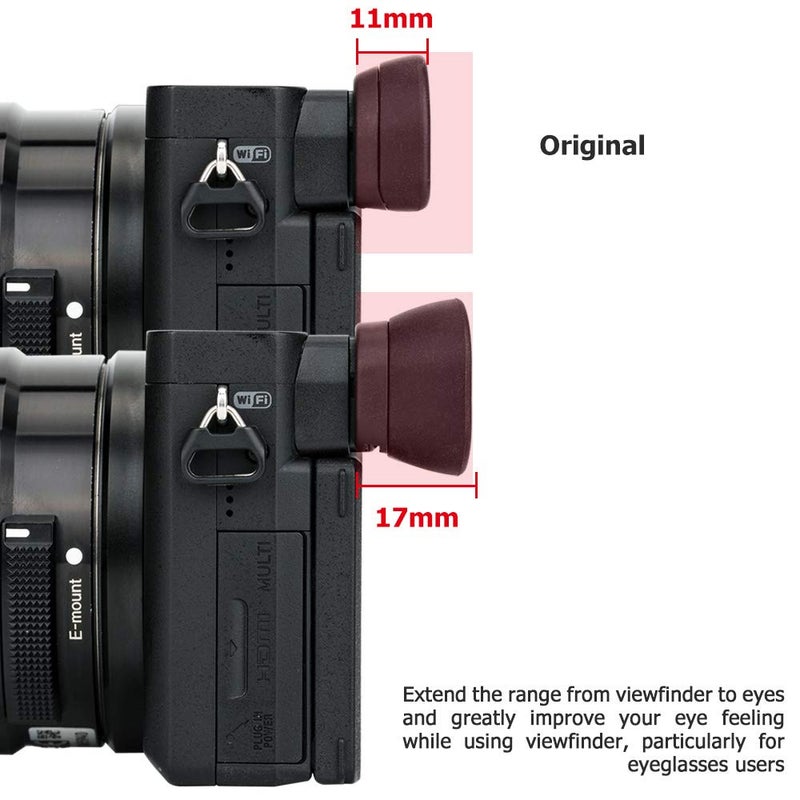 Kiorafoto كوب عين ناعم من السيليكون لعدسة الكاميرا لساوني A6600 A6500 A6400 بديل Sony FDA-EP17 - Image 3