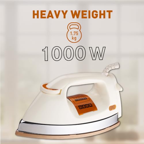 Usha EI 3710 Heavy Weight 1000-Watt Dry Iron, 1.75 Kg(White) - Image 2