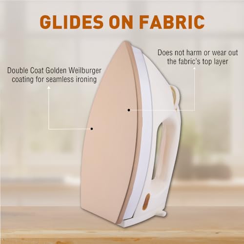 Usha EI 3710 Heavy Weight 1000-Watt Dry Iron, 1.75 Kg(White) - Image 3